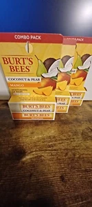 Lot of 3 Twin Packs BURT'S BEES Coconut & Pear and Mango Moisturizing Lip Balm - Picture 1 of 3