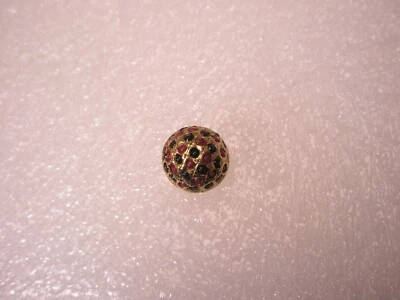 3/8" Red, Black & Gold Tone Hemisphere Quality Vintage Tie Tack Lapel Pin q106 - Image 1 of 4