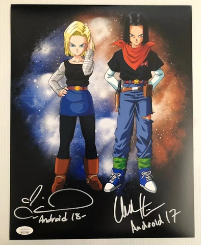 Colleen Clinkenbeard Chuck Huber Signed 11x14 Photo Android 17 18 JSA COA 2 Cover