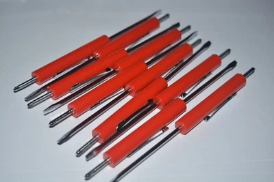 mini screwdriver flat tip with phillips top and pocket clip same as snap-on 10pc - Image 1 of 4