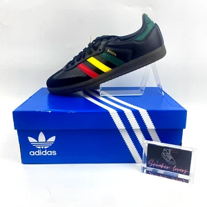 adidas Originals Samba OG Rasta Core Black Green Yellow Red IH3119 Men's - Picture 1 of 15