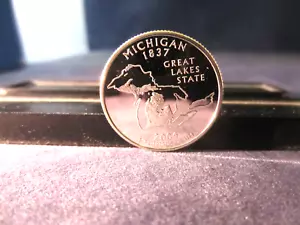 2004-S MICHIGAN Silver Quarter Deep Cameo Mirror Proof Upper Grading Ranges - Picture 1 of 4
