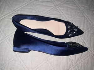 ZARA Woman Pointed Toe Jewelled Flats Sz EUR 38 - Picture 1 of 19