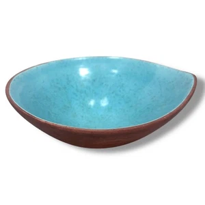 Studio Pottery Ceramic Bowl Speckled Glossy Interior Turquoise Glaze Decorative - Picture 1 of 9