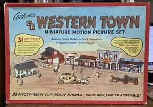 1950 C&B Western Town Miniatur Film Spielset komplett & unbenutzt - Bild 1 von 12