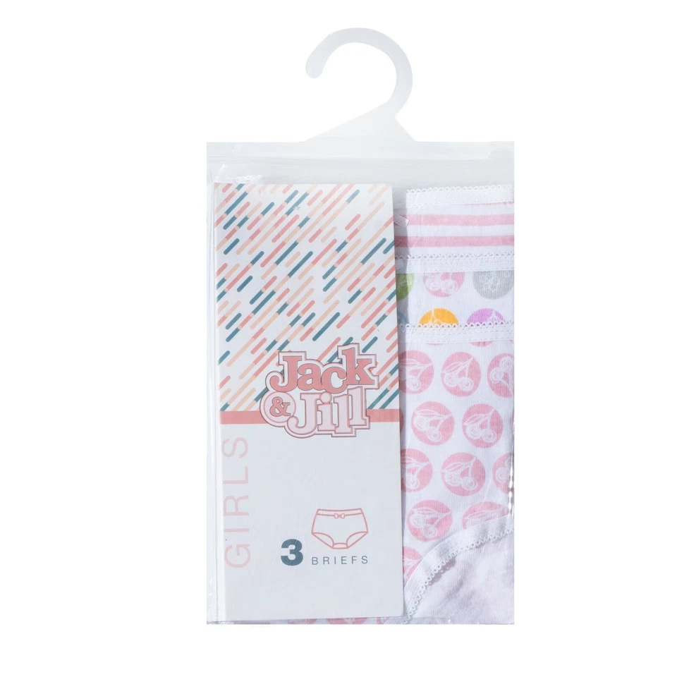 Jack & Jill Girls Briefs 3 Per Pack White 100% Cotton - Image 1 of 1