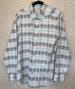 Tommy Bahama Baumwolle & Seide Herren XL blau & weiß kariert Knopfleiste LS Shirt EUC - Bild 1 von 8