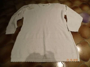 Pullover Strickpullover schönes Lochmuster weiß 38 M - Bild 1 von 4