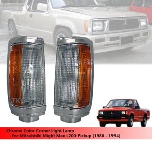 Chrome Front Corner Light Lamp Use Fit Mitsubishi L200 K34 Pickup 1986 - 1994 - Picture 1 of 6