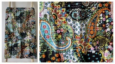 Colcha de algodón con estampado de cachemira cosida a mano bohemia kantha 90 x 108 pulgadas Foto 1 de 4