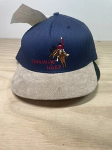 Set of 3 Vintage NOS Cap Hat with Suede brim "Drawin' Deep" Horse Bucking - Picture 1 of 6