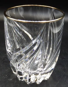 set of 2 Lenox Debut Gold trim Crystal Lowball whiskey glasses MINT! - Picture 1 of 3