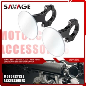 Fit 22mm Tube 360° Degree Adjustable Rear Side Rearview Mirror Convex - Bild 1 von 9
