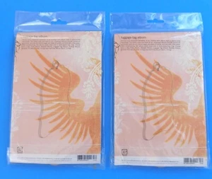 Lot of 2 ~ BasicGrey Luggage Tag Chipboard Albums 8" x 5" 1-Ring NIP Paper Craft - Picture 1 of 6