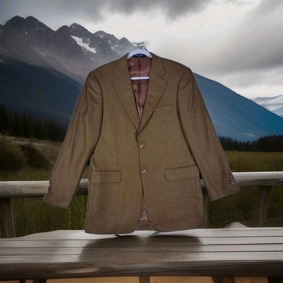 Abrigo deportivo John W. Nordstrom 100 % Loro Piana cachemir marrón bronceado talla 39R Foto 1 de 4