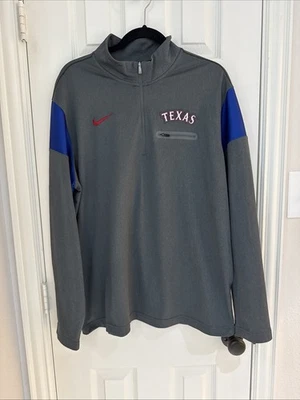 Texas Rangers Nike Gray Elite Half-Zip Pullover Jacket Men's Size XL - Image 1 of 4