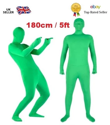 Adult Morph Suit Costume Invisible Full Body Jumpsuit Spandex Fancy Dress UK