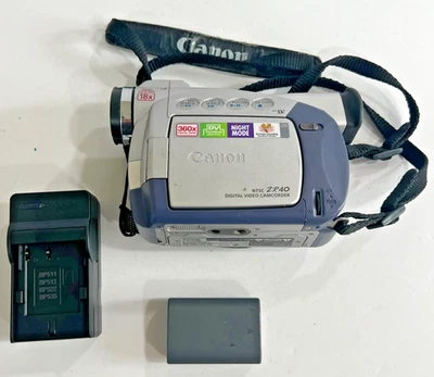 Canon Video Camera ZR40 Camcorder battery charger tested working y2k miniDV tape - Image 1 of 4