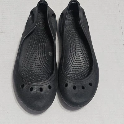Crocs Ballet Flats Black Kelli Heel Cutouts Casual Slip-On Comfort Womens 11 - Image 1 of 4