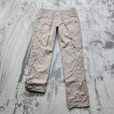 Pantalones INC para mujer 2P PETITE tostados tiro bajo lengüeta enrollable dobladillo convertible detalles joya Foto 1 de 4