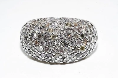 Anillo con racimo de diamantes rosa claro de lujo natural de 2,10 quilates de plata de ley de 0,925 $3,000 Foto 1 de 4