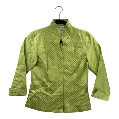 Filigree Women’s Lime Green Textured Blouse, Size Small, Pre-Owned - Image 1 of 4