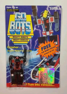 Go Bots CRASHER Enemy Robot Bot Race Car Action Figure w/ 3D GoBot Sticker AFA? - Image 1 of 4
