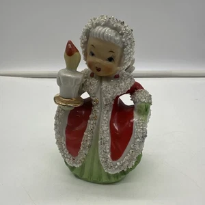 Vintage 1950’s Christmas 5" Angel Bell With Candle and Spaghetti Trim - Picture 1 of 9