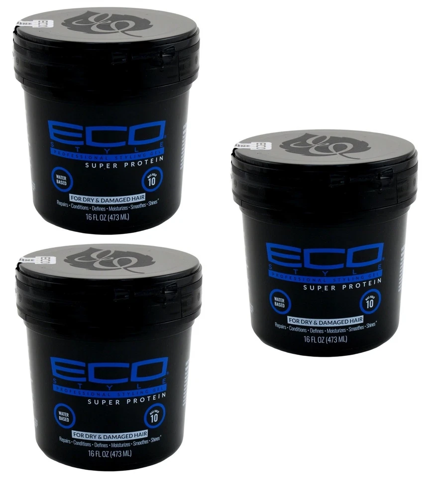 BL Eco Styler Styling Gel Blue/Black Super Protein 16oz X 3 Packs - Image 1 of 1