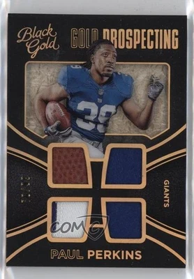2016 Black Gold Prospecting Quad Materials Prime /99 Paul Perkins Rookie RC - Image 1 of 2