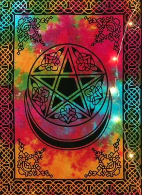 ¡NUEVO! Colcha colgante de pared tapiz tie dye Star Moon tamaño doble - 54"x86" Foto 1 de 4