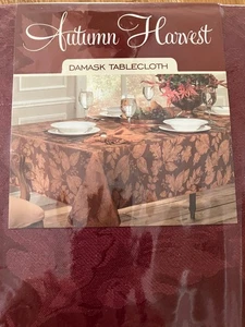 Herbst Ernte Blatt Design Damast Tischdecke 60 x 84 Zoll Neu in Verpackung - Bild 1 von 4