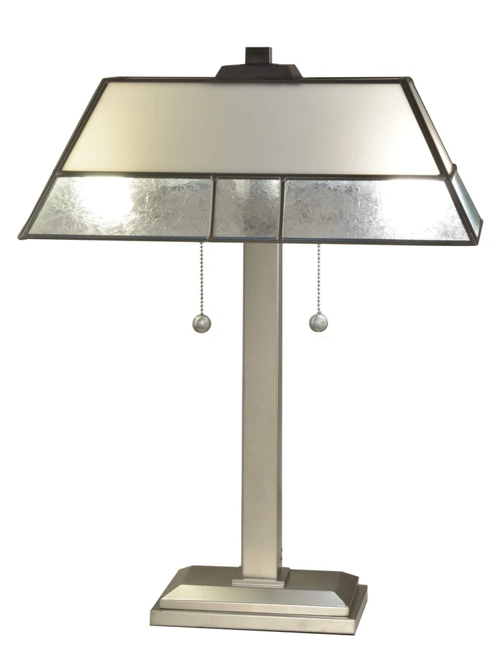 STT16225 Concord Fused Glass Table Lamp 24-Inch High, Silver - Image 1 of 2