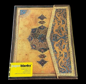 Hardcover Embossed Gilded Address Book Safavid Binding Art Middle Eastern Floral - Imagen 1 de 10