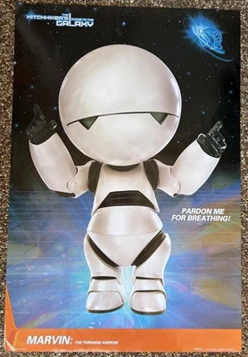 Hitchhikers Guide To The Galaxy MARVIN The PARANOID ANDROID New Old Stock POSTER - image 1 of 4