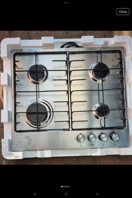 IKEA SMÅKOKA Gas Hob with 4 Burner Stainless Steel Gas Hob - Image 1 of 4