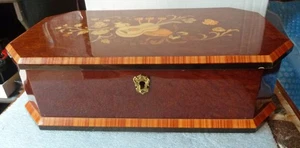 Sorrento Inlaid Wood Music Jewelry Box Italy "Tomorrow" Reuge Works No Key - Picture 1 of 8