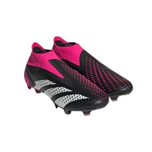 New Adidas Accuracy+ FG Core Black/White/Pink (GW4557) Men Sz 5 Women's 6 - Picture 1 of 9