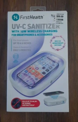 FIRST HEALTH UV-C 消毒器 适用于智能手机 适合 6.9 英寸 全新 未拆封 — 第 1/4 张图片