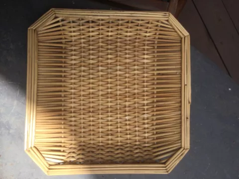 Vintage square rattan basket Cover