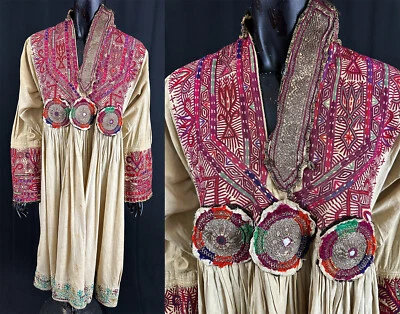 Antiguo vestido Kuchi bordado étnico tribal nómada nuristán afgano Pakistán Foto 1 de 4