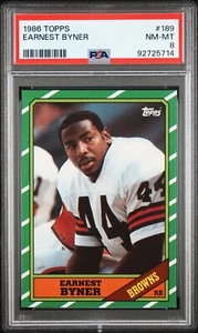 1986 TOPPS #189 EARNEST BYNER PSA 8 NM-MINT ROOKIE RC CLEVELAND BROWNS REDSKINS - Picture 1 of 2