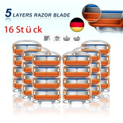 MARKENLOS 16PCS Rasierklingen für Gillette Fusion 5 Klingen Proglide Ersatzklingen DE