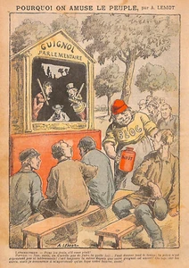 POLITIQUE / LE GUIGNOL PARLEMENTAIRE / DESSIN DE LEMOT 1906 - Picture 1 of 1