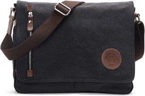 US Men's Canvas Messenger Bag Laptop Shoulder Satchel Crossbody School Bag - Picture 1 of 28