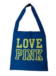 Victoria's Secret LOVE PINK Nylon Tote, Shoulder Bag, BLUE, New - Picture 1 of 2