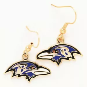 BALTIMORE RAVENS EARRINGS NEW & OFFICIALLY LICENSED - Picture 1 of 1