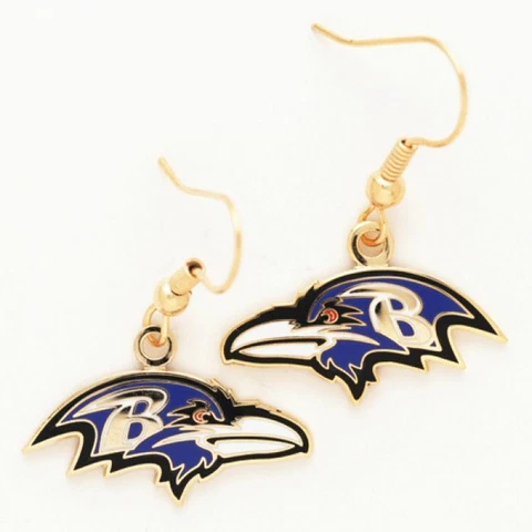 BALTIMORE RAVENS EARRINGS NEW & OFFICIALLY LICENSED Cover