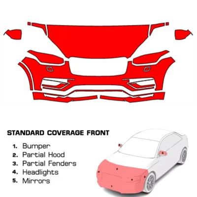 Комплект прозрачной защитной пленки 8,5 мил PreCut для бюстгальтера Volvo XC90 2020-2022 - Изображение 1 из 4