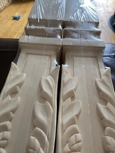 Geschnitztes Hartholz 35 1/2" Beine, Paar (2) verzierte Schnitzerei, unvollendet, Akanthus - Bild 1 von 24